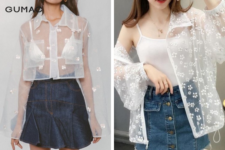Mix chân váy xòe tennis cùng áo sơ mi mỏng đẹp mix chan vay xoe tenni cung ao so mi mong dep