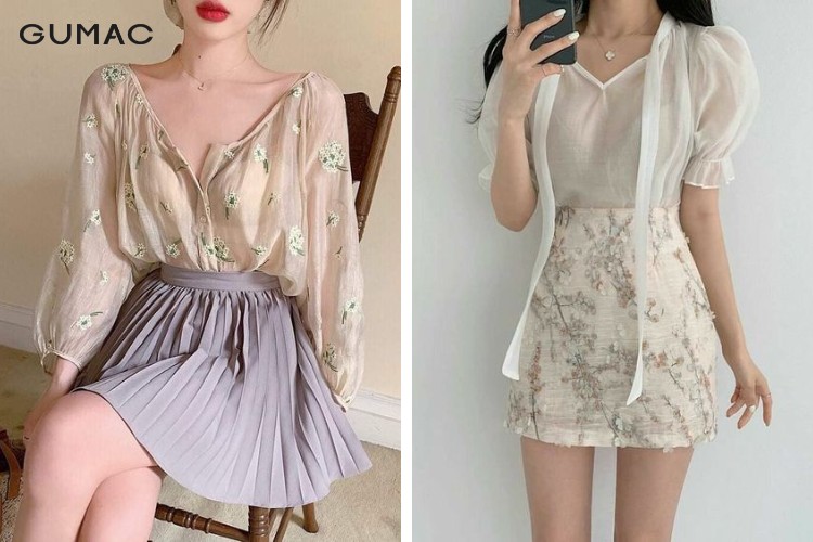 Phối áo sơ mi mỏng cùng chân váy đuôi cá sang chảnh phoi ao so mi mong cung chan vay duoi ca sang chanh
