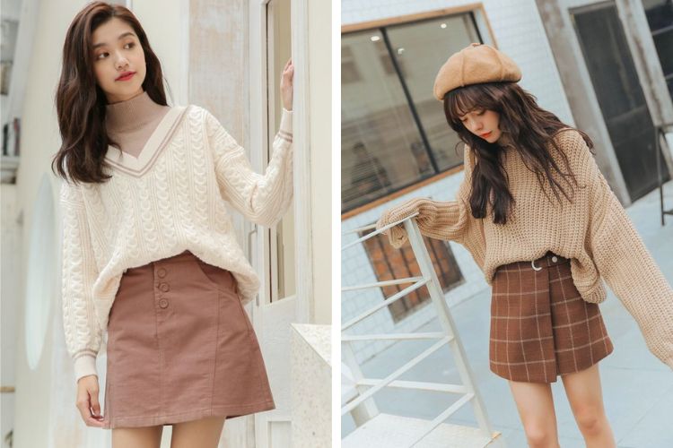 cách phối đồ với chân váy ngắn mùa đông cach phoi do voi chan vay ngan mua dong
