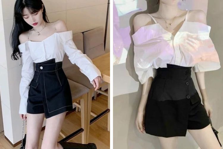 cách phối đồ với quần giả váy ngắn cach phoi do voi quan gia vay ngan