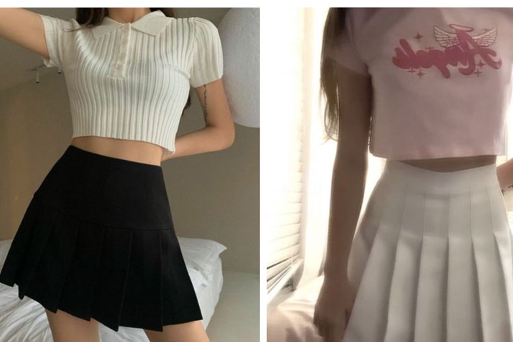 chân váy tennis phối với áo gì chân váy tennis phối với áo gì