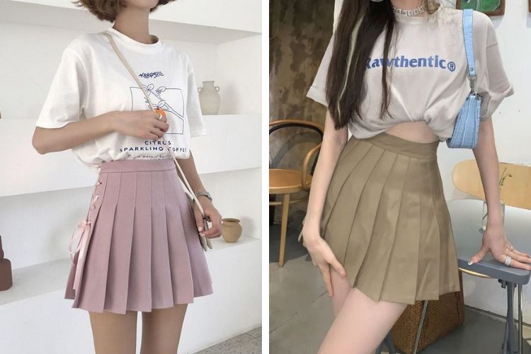 chân váy tennis phối với áo gì chân váy tennis phối với áo gì