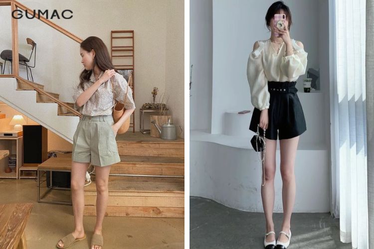 Túi đeo chéo + Áo kiểu + Quần short Túi đeo chéo + Áo kiểu + Quần short