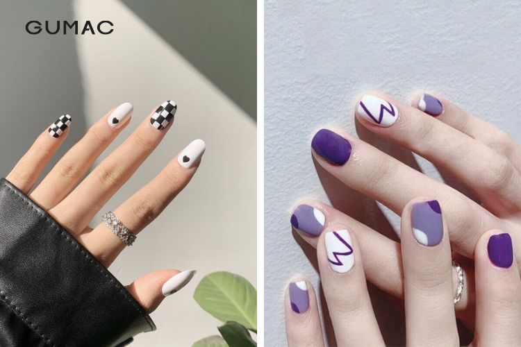 Các kiểu sơn nail nhám với họa tiết Các kiểu sơn nail nhám với họa tiết