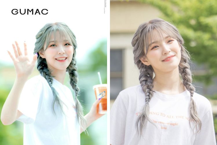Tóc mái thưa mặt tròn thắt bím đáng yêu toc mai thua mat tron that bim dang yeu