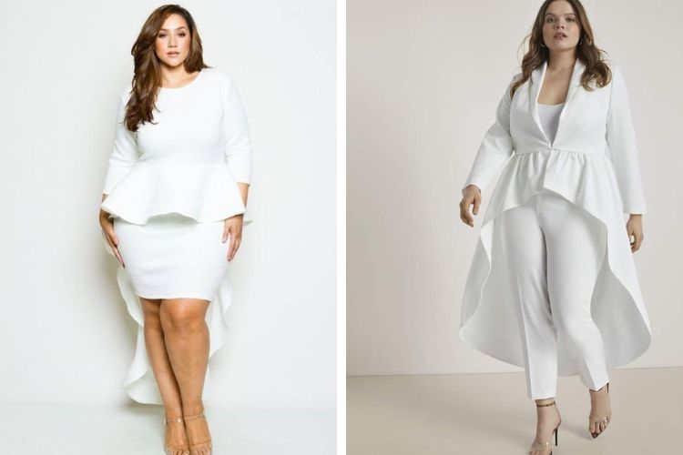 Váy peplum chân dập ly trắng Váy peplum chân dập ly trắng