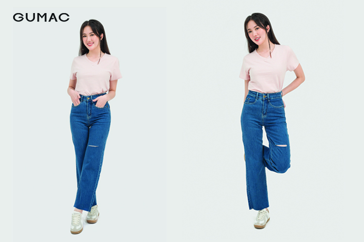 Quần jean và áo sơ mi trẻ trung Quần jean và áo sơ mi trẻ trung