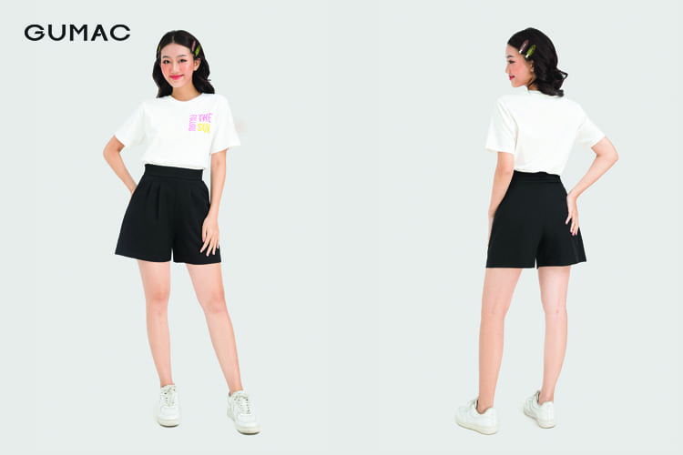 Phối quần short cùng áo thun cá tính Phối quần short cùng áo thun cá tính