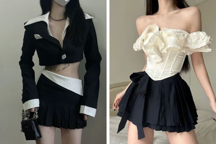 Set croptop chân váy đi quẩy
