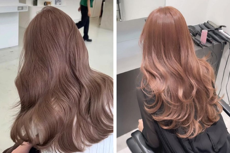 Tóc màu nâu đỏ hồng trầm Tóc màu nâu đỏ hồng trầm