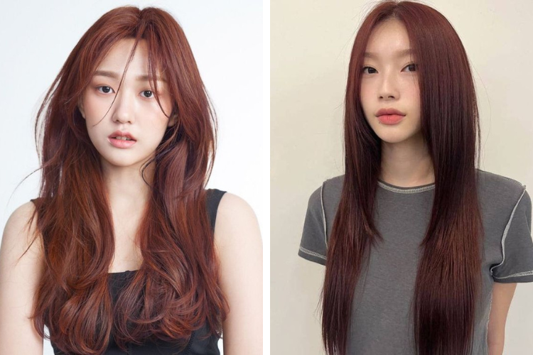 Tóc màu nâu đỏ trầm Tóc màu nâu đỏ trầm