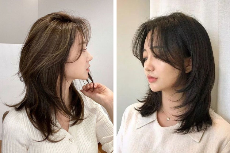 Tóc mullet nữ mái dài Tóc mullet nữ mái dài