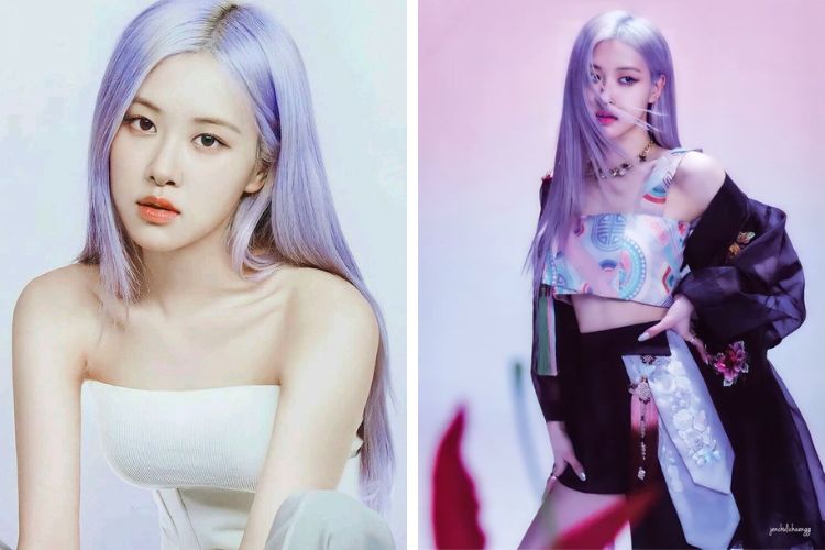 Gợi ý tóc màu tím khói highlight nền bạch kim Gợi ý tóc màu tím khói highlight nền bạch kim