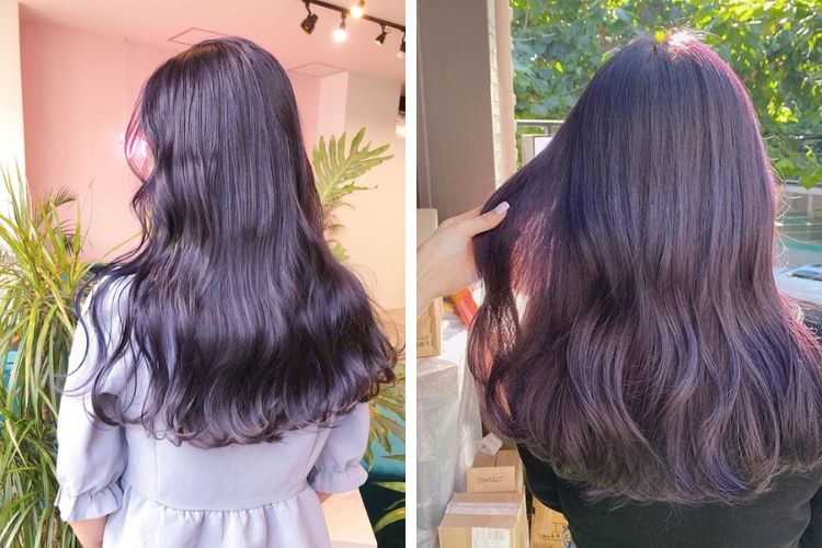 Gợi ý tóc màu tím khói than Gợi ý tóc màu tím khói than