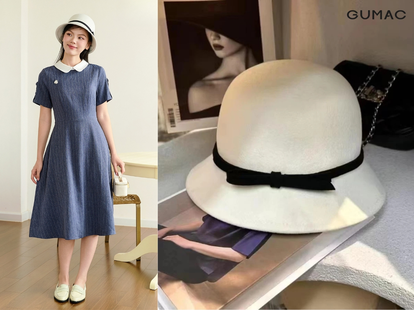 Mũ xòe nữ tính mu xoe nu tinh phoi vay dep gumac