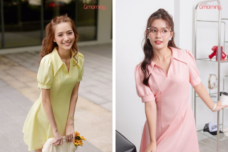 Đầm A bâu cổ Đầm A bâu cổ