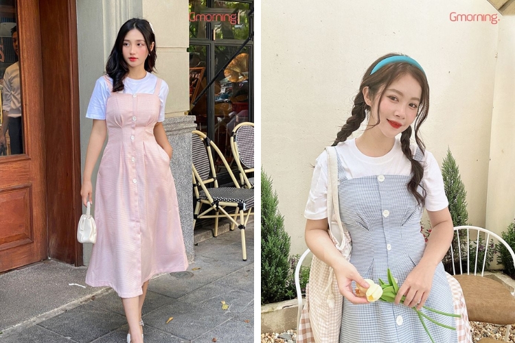Đầm yếm suông midi Đầm yếm suông midi