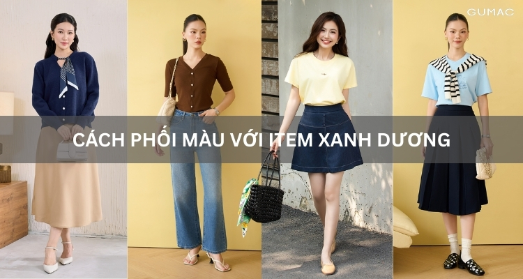 cach phoi mau voi trang phuc mau xanh duong