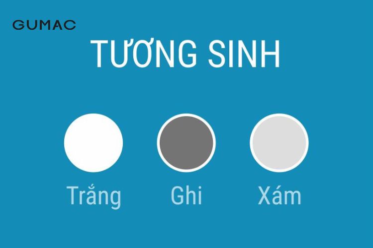 Màu tương sinh trắng, xám, ghi