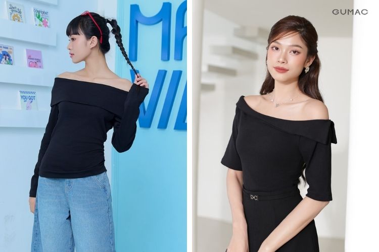Áo thun trễ vai mỏng và mát