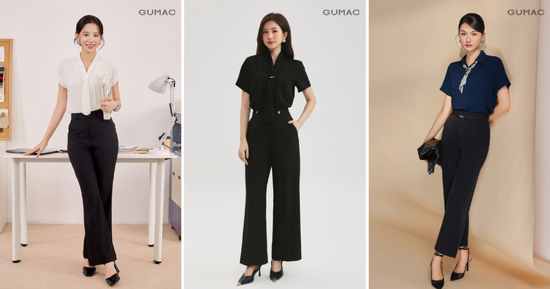 Áo croptop sơ mi kết hợp với quần ống rộng vừa nữ tính vừa chuyên nghiệp nơi công sở.