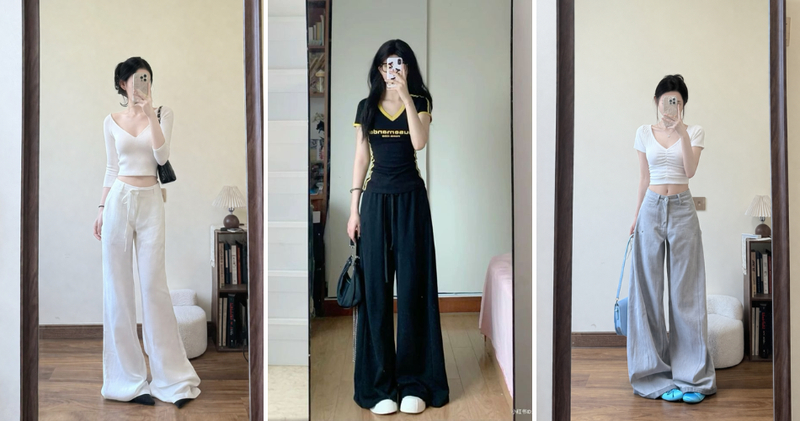 Combo áo croptop cổ tim mix quần ống rộng là lựa chọn hoàn hảo giúp nàng tôn lên phần cổ và vòng một tinh tế.