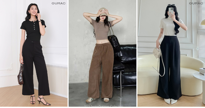 Combo áo thun croptop và quần ống rộng vừa nhanh gọn, dễ mặc, vẫn đảm bảo tôn dáng.