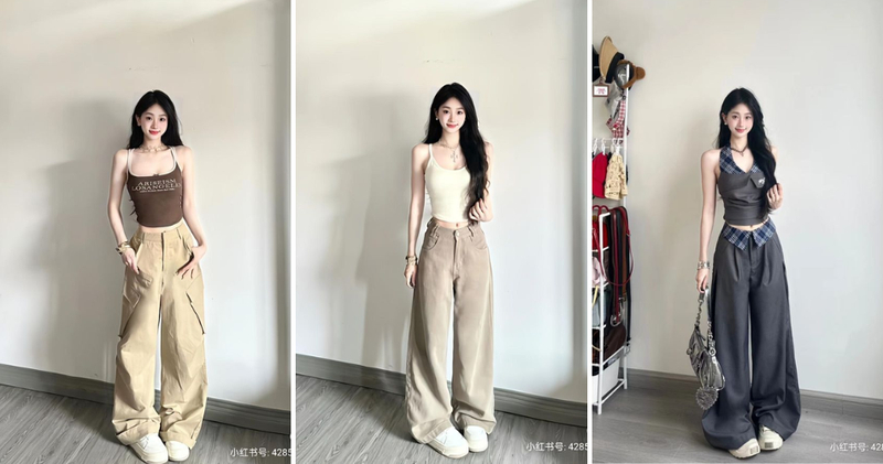 Croptop 2 dây, sát nách hay tanktop kết hợp cùng quần ống rộng mang phong cách năng động, phóng khoáng và có phần gợi cảm.