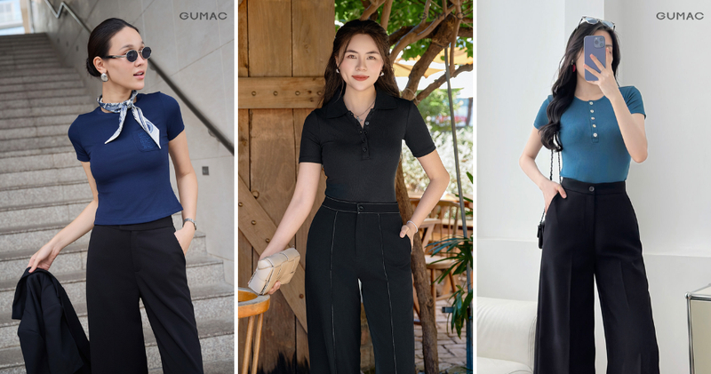 Kết hợp croptop ôm sát với quần jean ống rộng là đã có ngay một outfit tôn dáng rõ rệt.