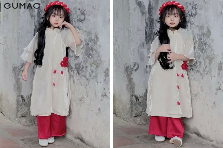 ao dai cho be gai cach tan