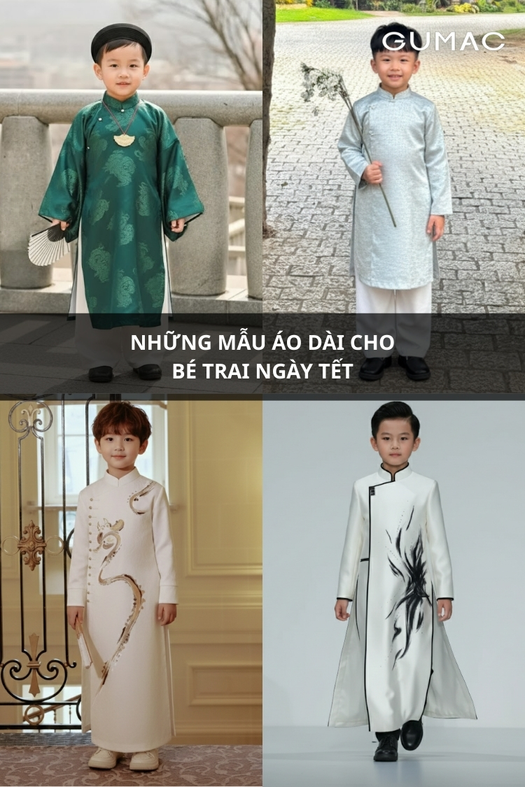 nhung mau ao dai cho be trai ngay tet
