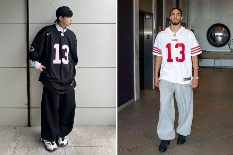 quan jogger phoi voi ao jersy cuc the thao