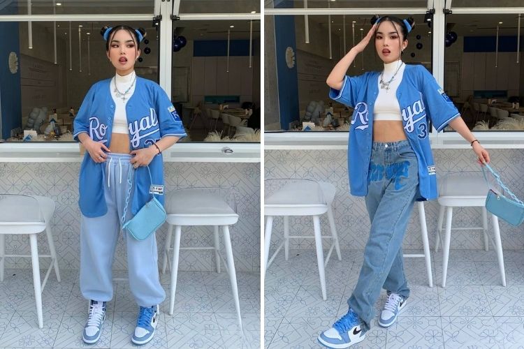 ao bong chay jersey và áo thun croptop