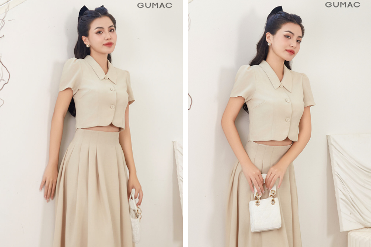 chân váy xếp ly
