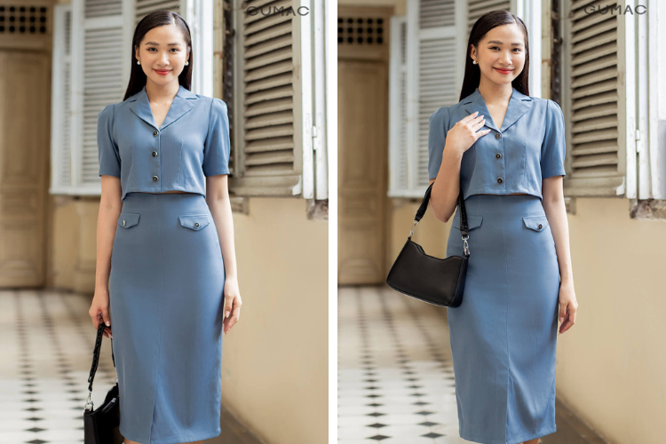 kết hợp cùng chân váy bút chì