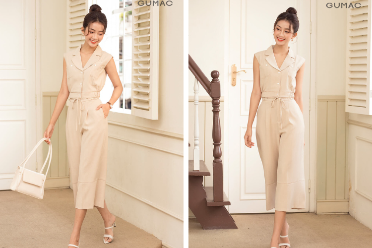 quần ống rộng cạp cao