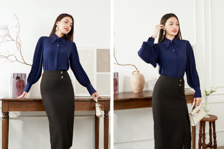 áo blouse tay phồng