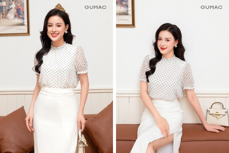 áo kiểu cổ tròn 