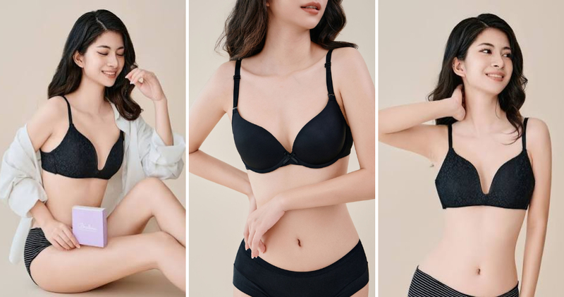 Áo ngực size 32 đệm mỏng tạo dáng ngực tự nhiên, hạn chế lộ đầu ngực và không làm vòng một trở nên nặng nề.