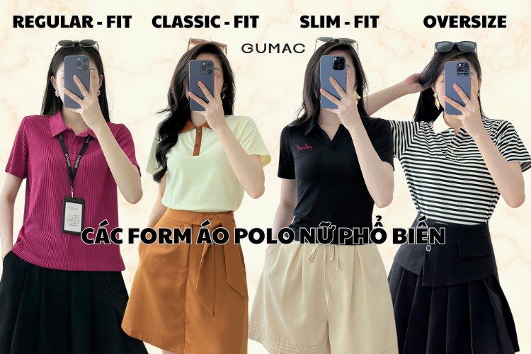 cac form ao polo nu pho bien