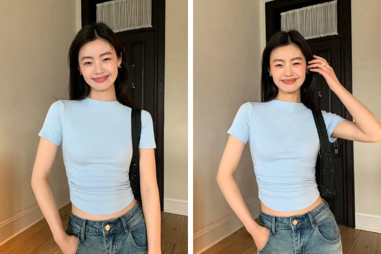ao co lo tay ngan nang dong