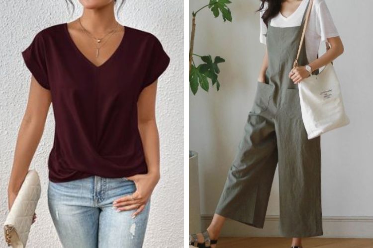 Phối áo cổ tim với yếm quần cho nàng