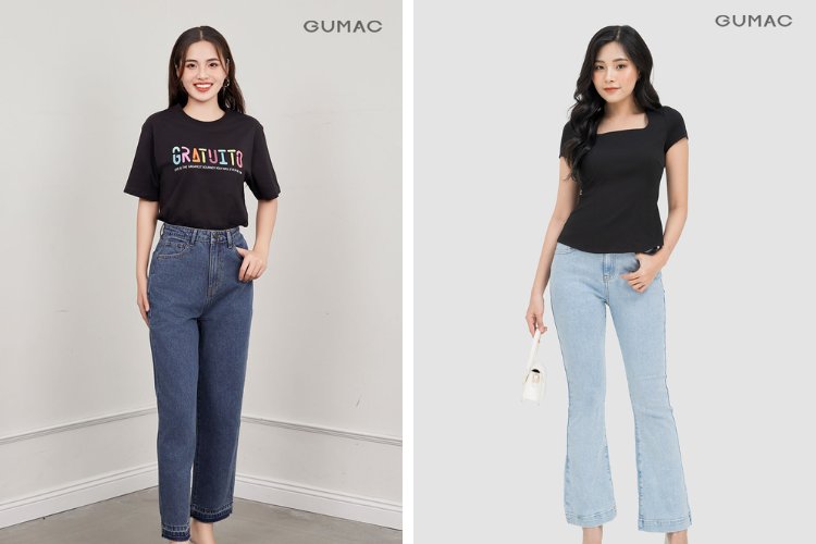 Cách phối với quần jean baggy du lịch miền núi