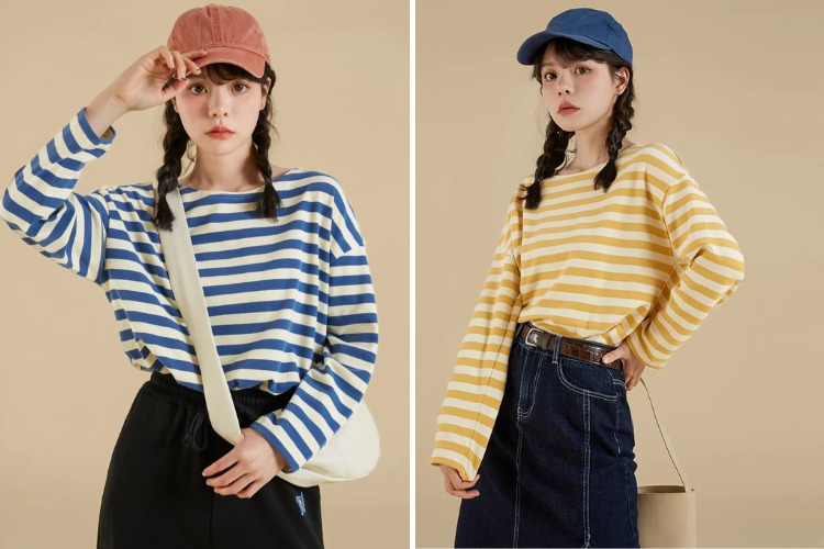 Áo thun mix chân váy chữ A