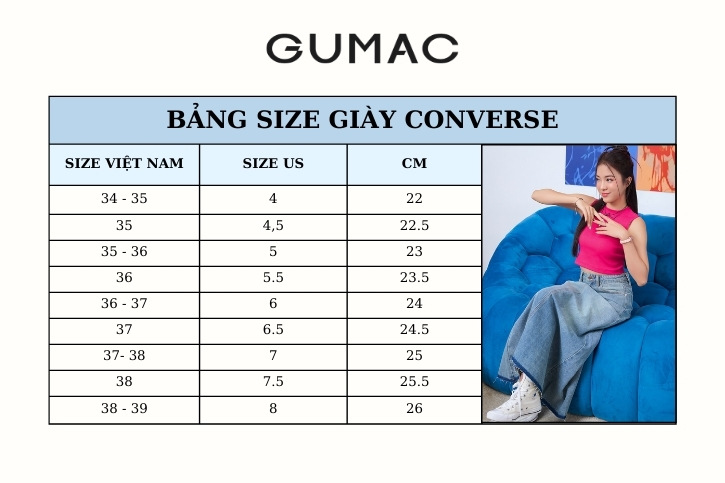 bang size giay the thao converse