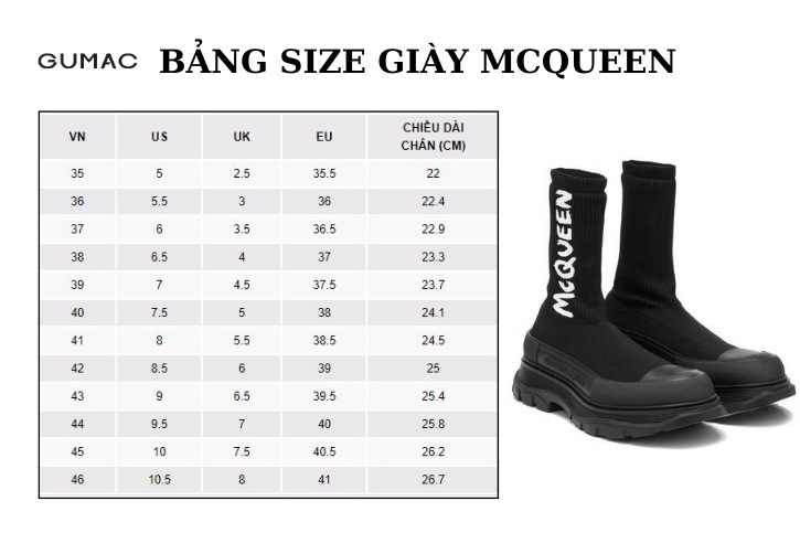 bang size giay mcqueen