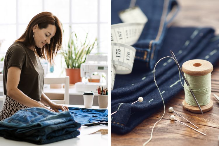 Bước 2: Tháo và cắt chỉ đũng quần cần sửa
