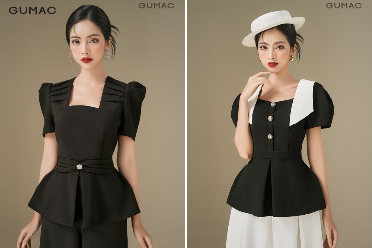 mau ao so mi peplum