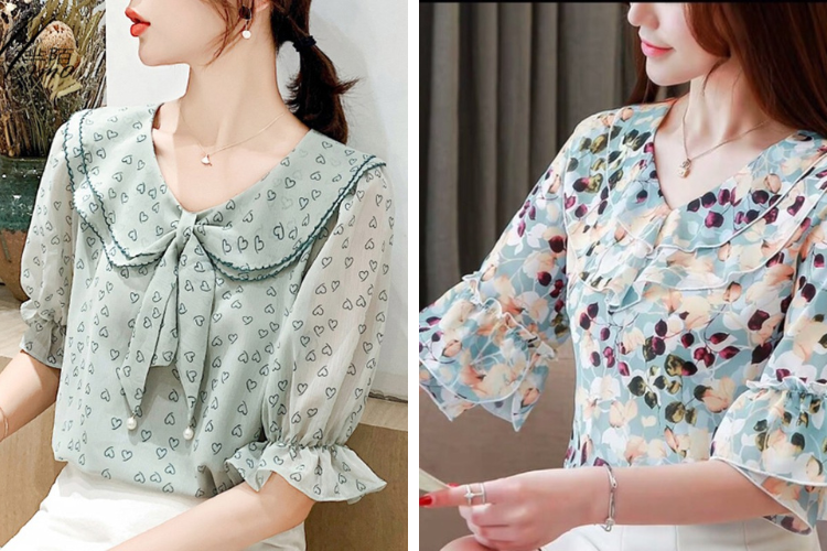 áo voan tay lỡ cổ bèo