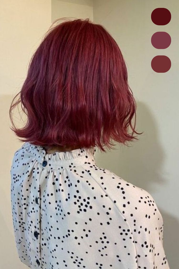mua he nhuom toc ngan nu do ruou vang